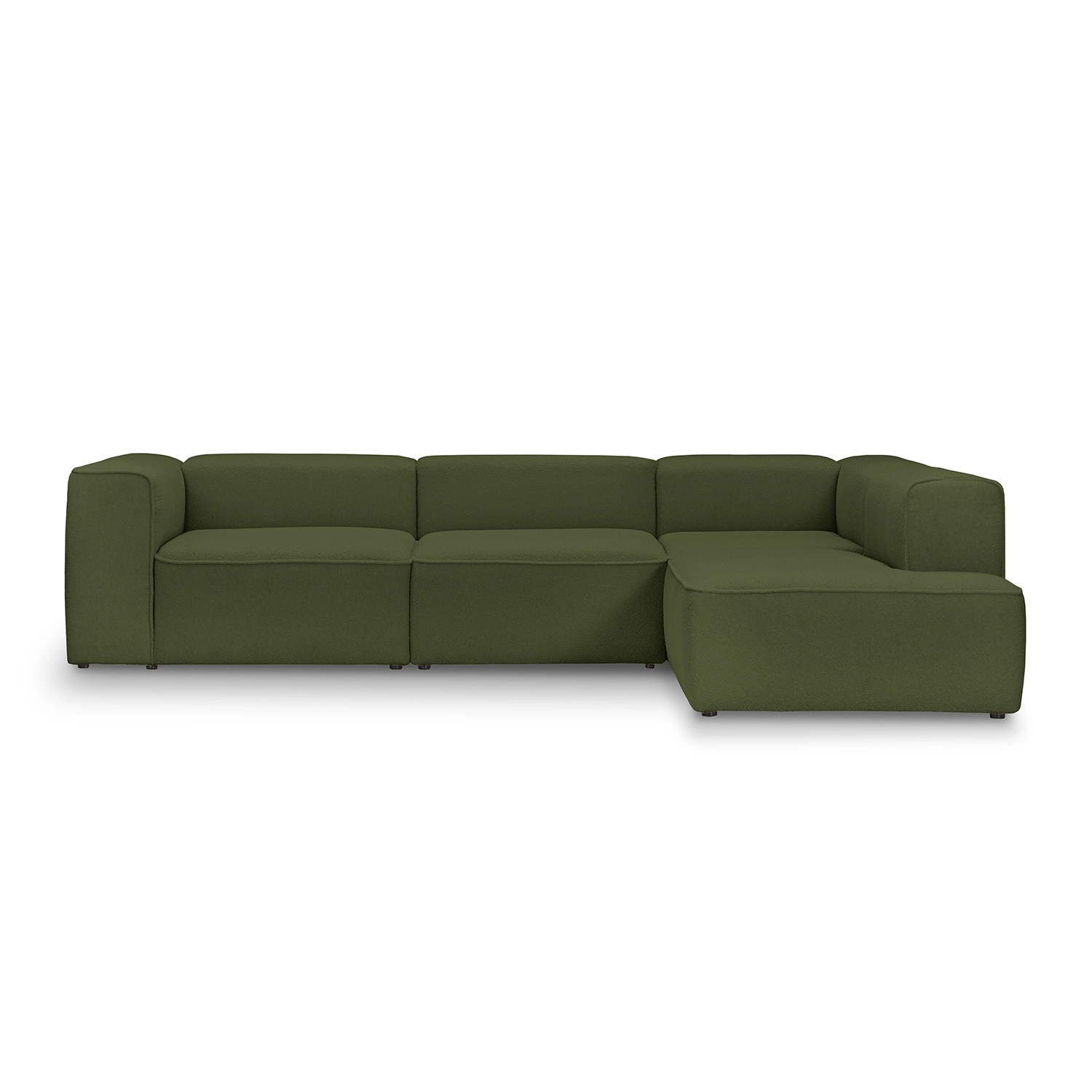 Luss modulares Ecksofa 290x210 cm olive boucle I MONONI.PL