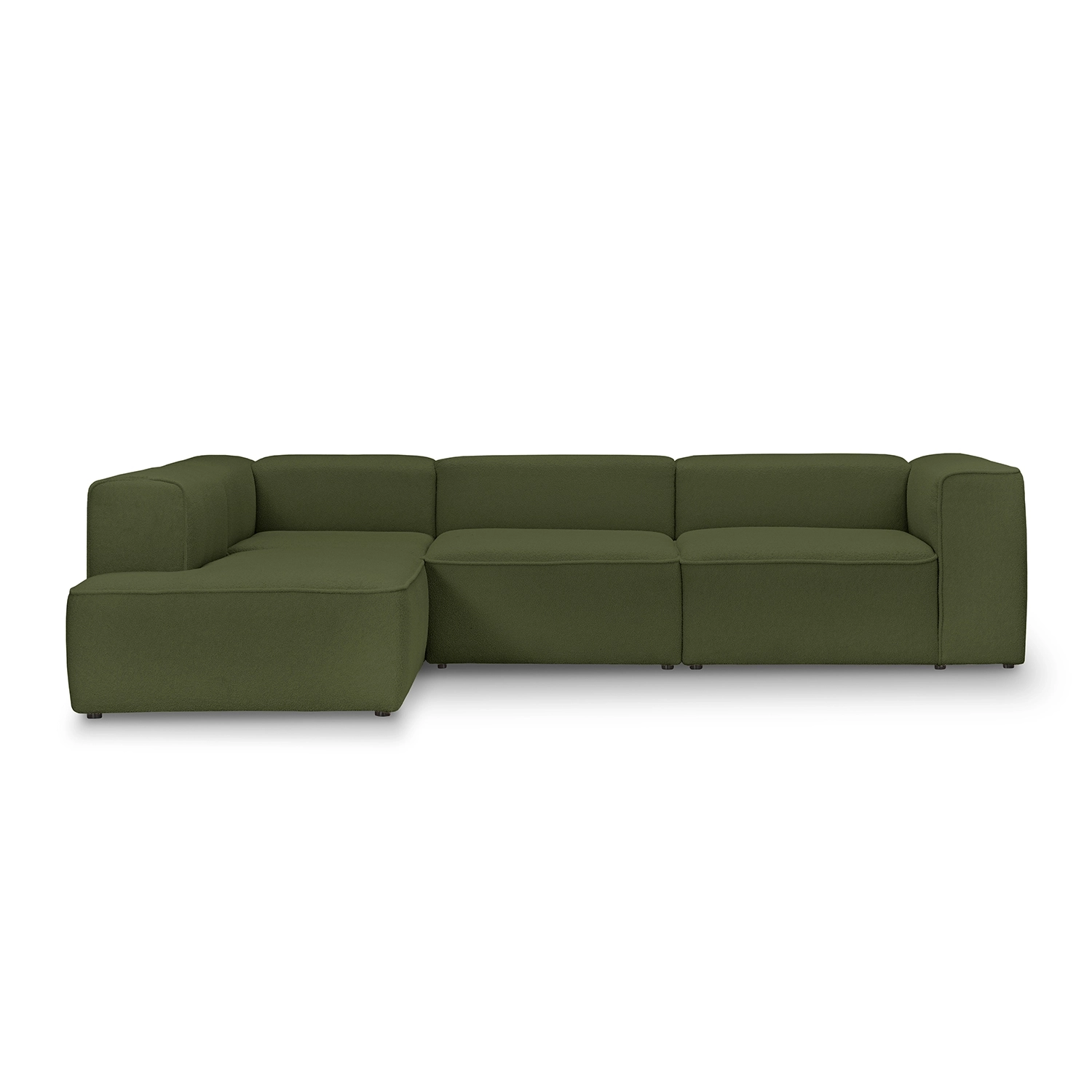 Luss modulares Ecksofa 290x210 cm olive boucle I MONONI.PL