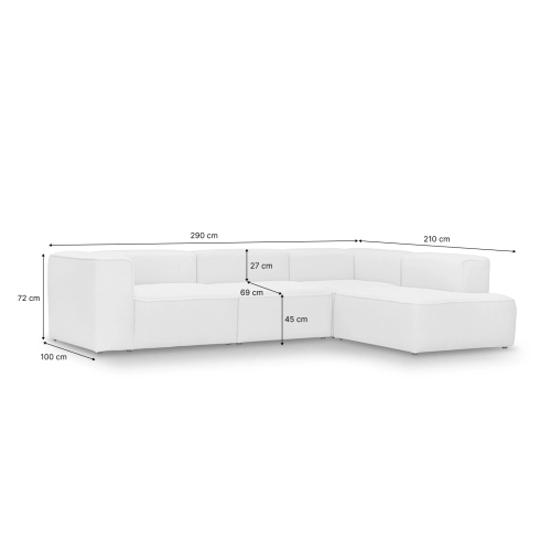 Modulares 4-Sitzer-Ecksofa 290x210 cm Luss coffee boucle I MONONI.PL