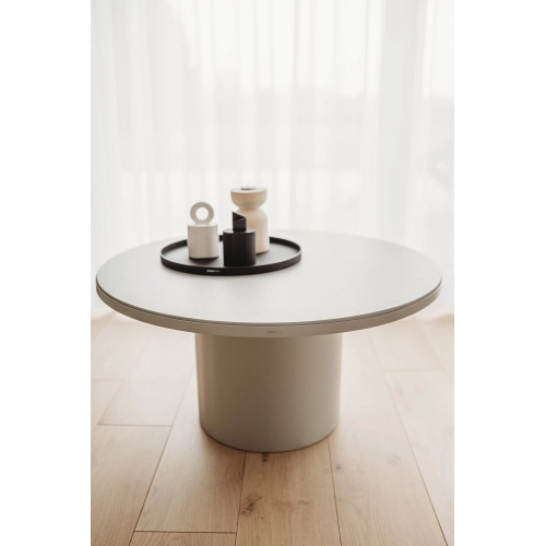 Tuba Walec stolik kawowy fi 80 cm z kamiennym blatem