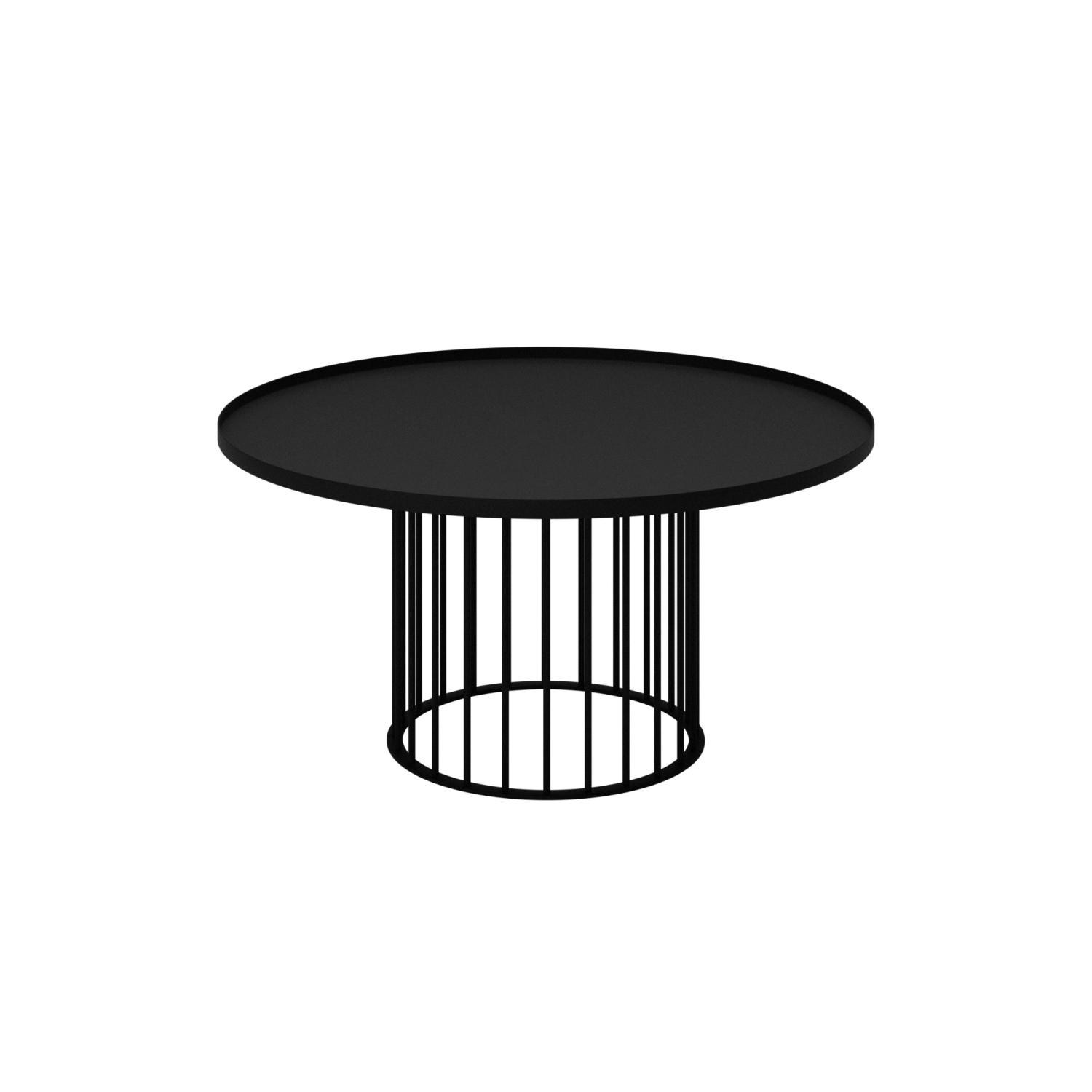 Tuba Pręty stolik kawowy fi 80 cm z metalowym blatem