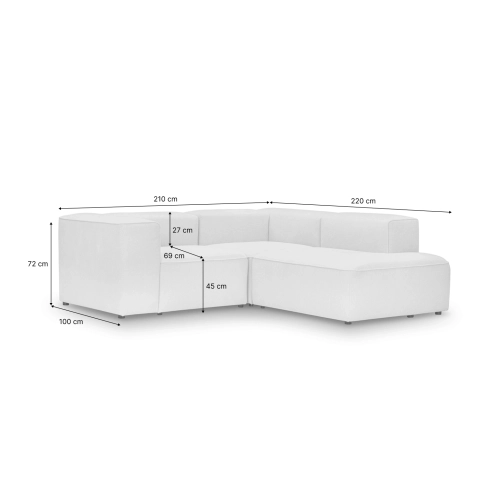 Modulares Ecksofa Luss 220x210 cm hellblau Chenille I MONONI.PL