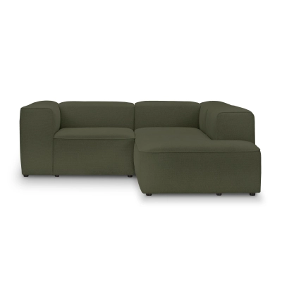 Bequemes kleines Ecksofa 220x210 cm Luss oliv Chenille I MONONI.PL