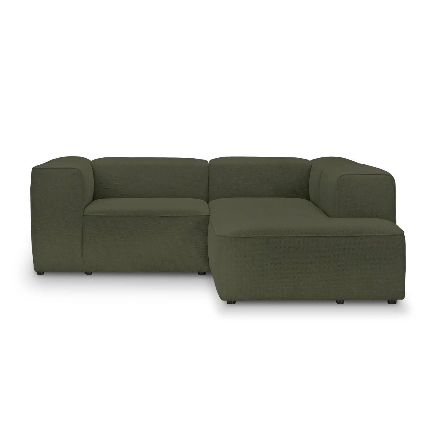 Bequemes kleines Ecksofa 220x210 cm Luss oliv Chenille I MONONI.PL