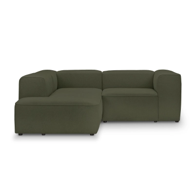 Wygodny mały narożnik 220x210 cm Luss oliwkowy szenil I MONONI.PL