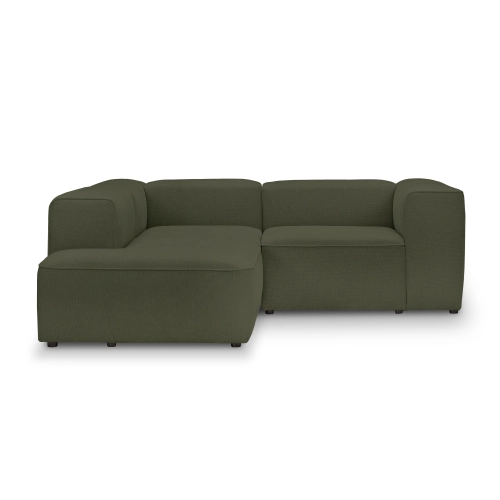 Bequemes kleines Ecksofa 220x210 cm Luss oliv Chenille I MONONI.PL
