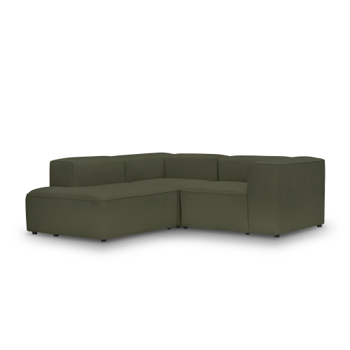 Wygodny mały narożnik 220x210 cm Luss oliwkowy szenil I MONONI.PL