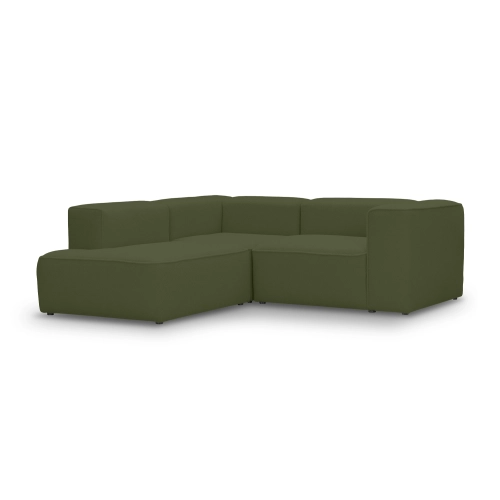 Mały narożnik 220x210 cm Luss oliwkowy boucle I MONONI.PL