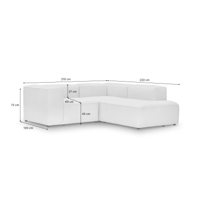 Kleines Ecksofa 220x210 cm Luss olive boucle I MONONI.PL