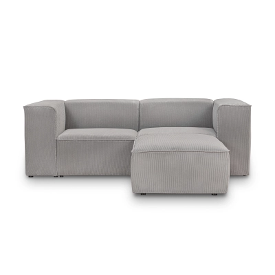 Kleines modulares Ecksofa 220x200 cm Luss hellgrauer Kord | MONONI.pl