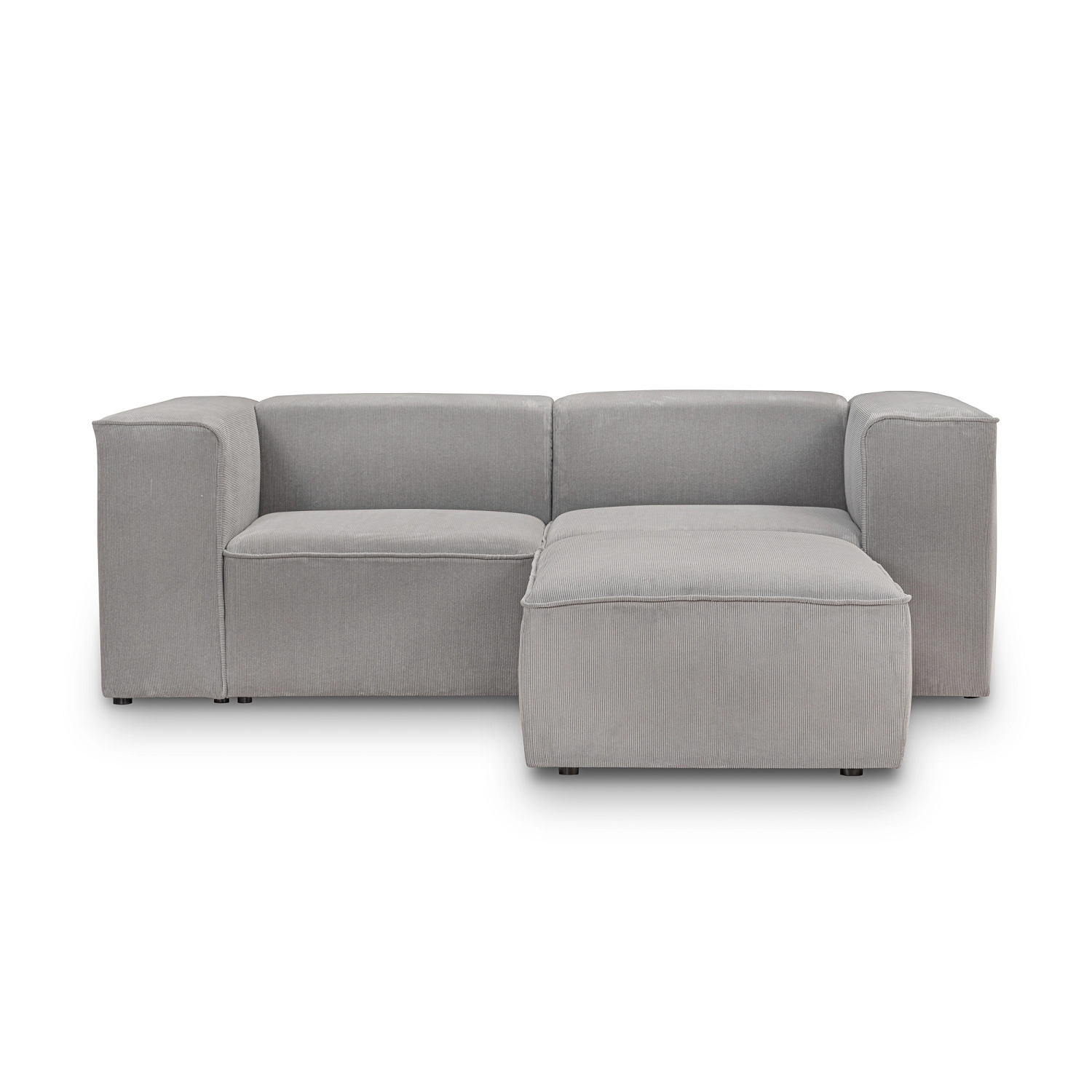Kleines modulares Ecksofa 220x200 cm Luss hellgrauer Kord | MONONI.pl