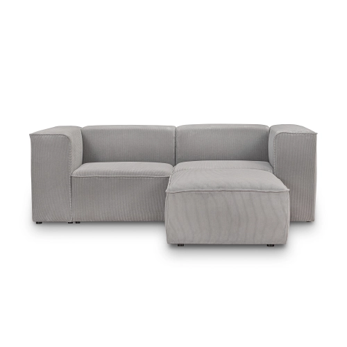 Mały narożnik modułowy 220x200 cm Luss jasnoszary sztruks | MONONI.pl