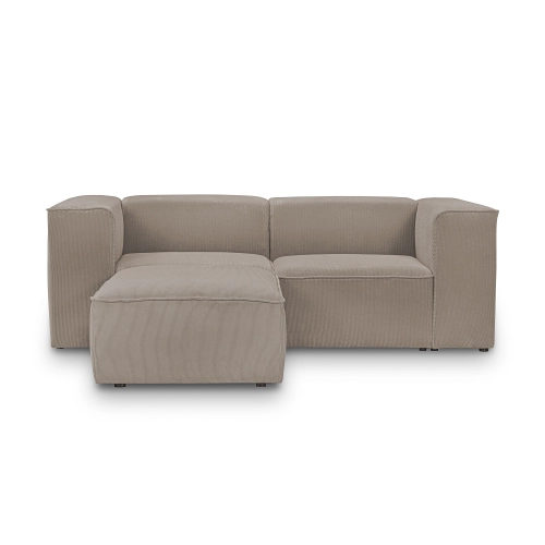 Nowoczesny narożnik modułowy 220x200 cm Luss taupe sztruks | MONONI.pl