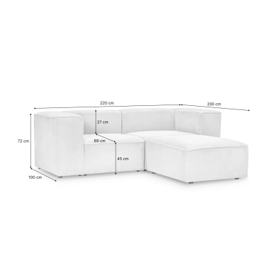Moderne modulare Ecke 220x200 cm Luss taupe corduroy | MONONI.pl