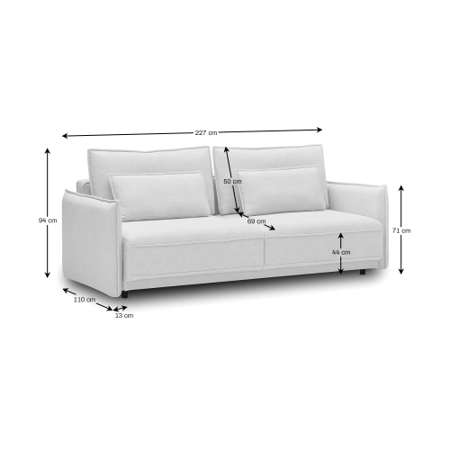 Sofa rozkładana 227x110 cm Lorena koralowy dzianina | MONONI.PL