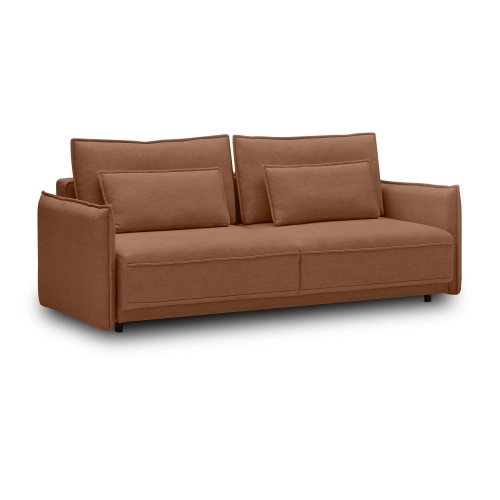 Sofa rozkładana 227x110 cm Lorena koralowy dzianina | MONONI.PL