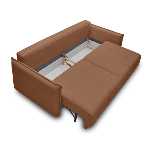 Sofa rozkładana 227x110 cm Lorena koralowy dzianina | MONONI.PL