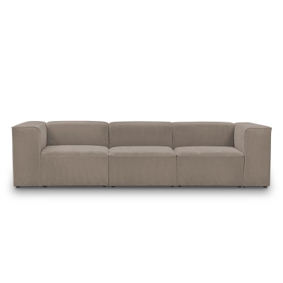 Großes modulares 3-Sitzer-Sofa 300x100 cm Luss taupe corduroy | MONONI