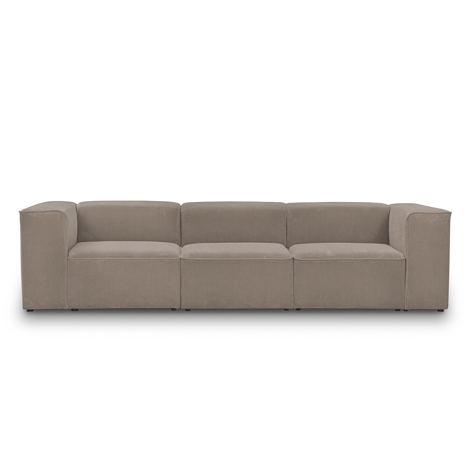 Großes modulares 3-Sitzer-Sofa 300x100 cm Luss taupe corduroy | MONONI