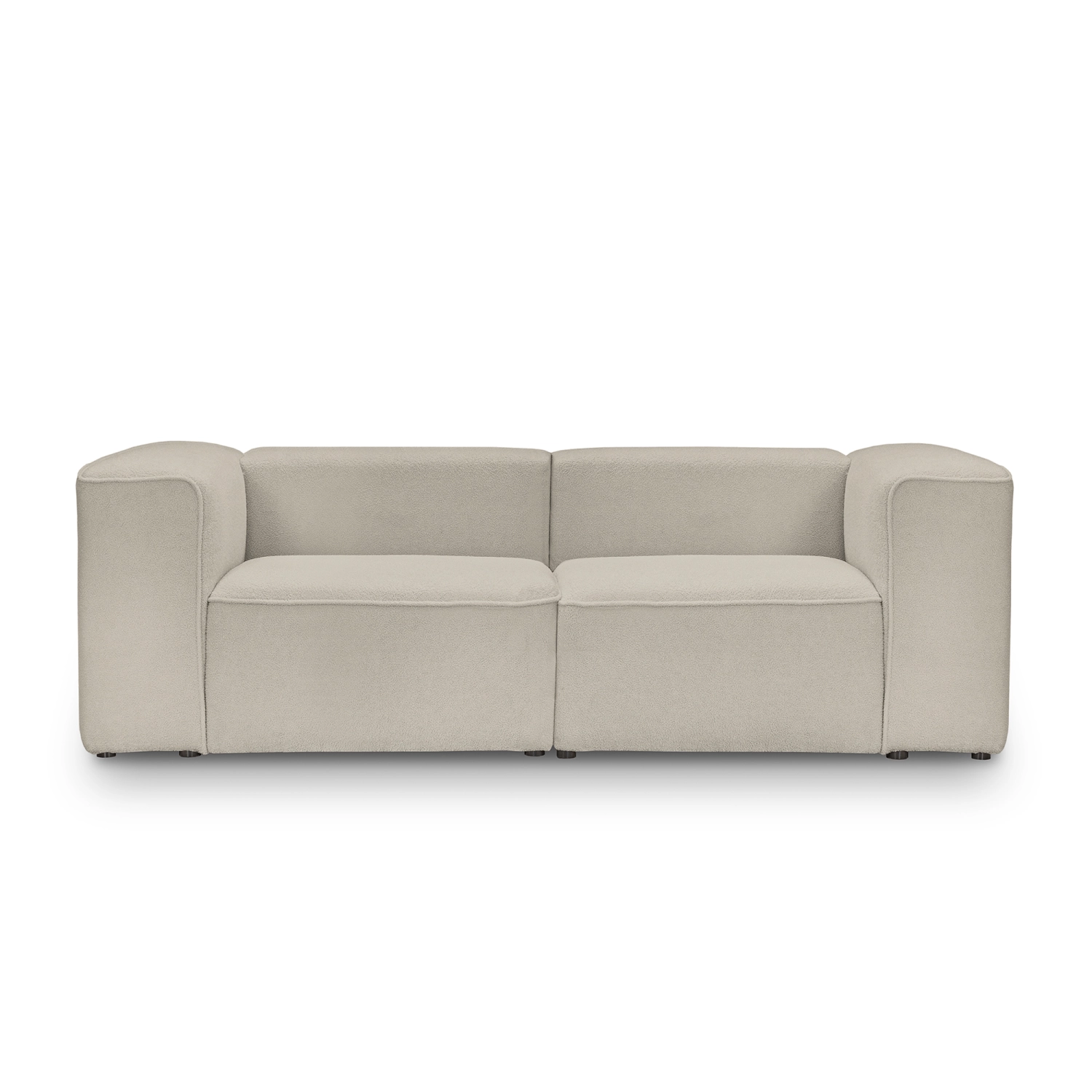 Sofa modułowa 2 osobowa 220x100 cm Luss jasnobeżowa boucle I MONONI.PL