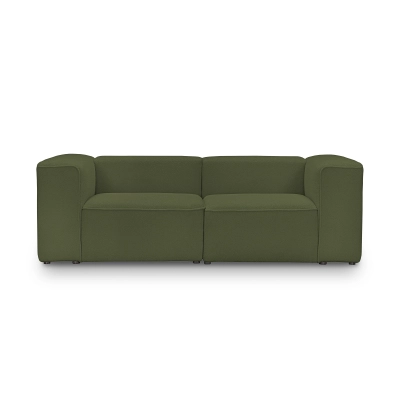Sofa modułowa 2 osobowa 220x100 cm Luss oliwkowa boucle I MONONI.PL