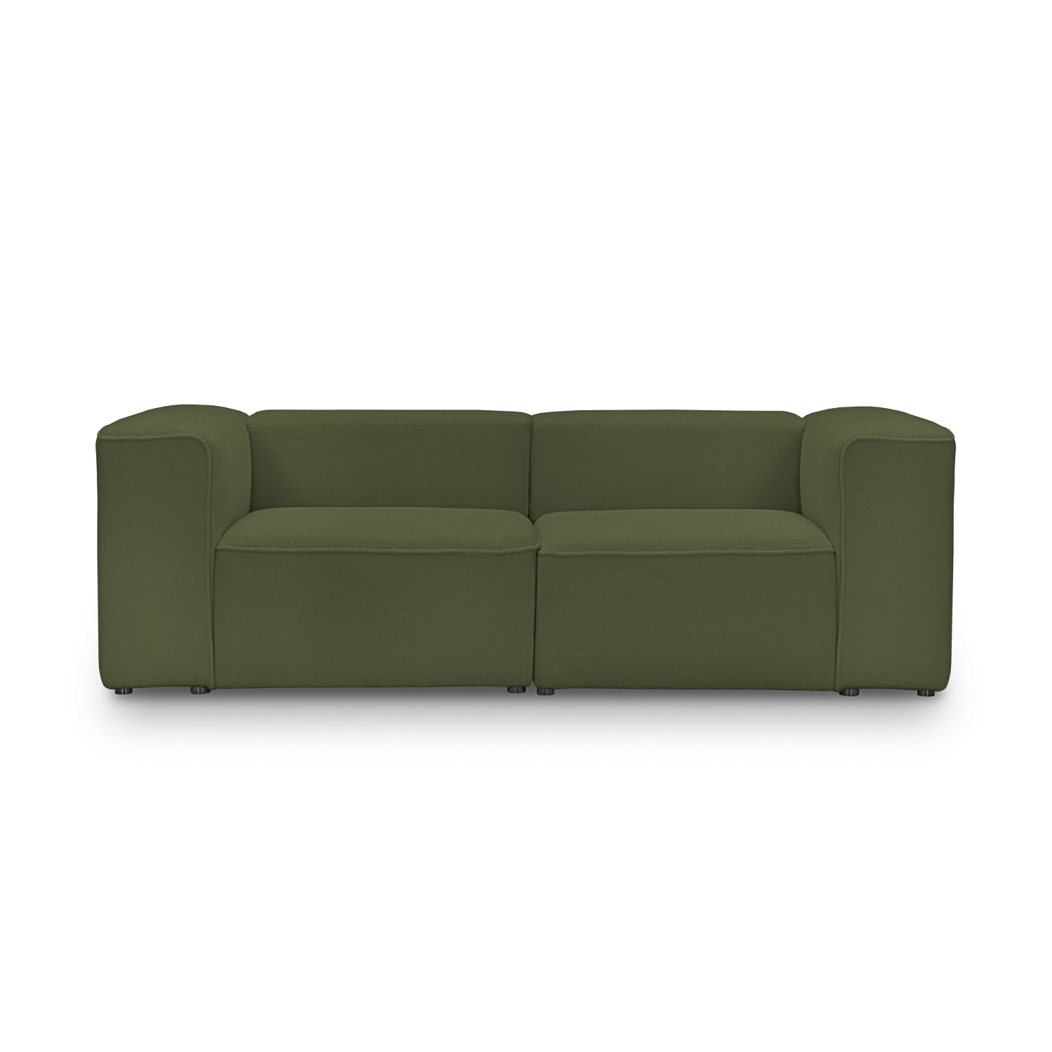 Sofa modułowa 2 osobowa 220x100 cm Luss oliwkowa boucle I MONONI.PL