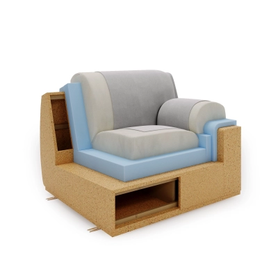 Modulares Ecksofa L Look 4-Sitzer 245x160 cm weiß Chenille I MONONI.PL