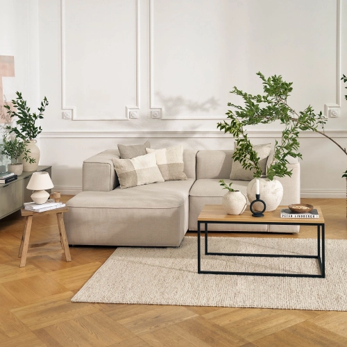 Kleines modulares Ecksofa 220x160 cm Luss beige boucle| MONONI.PL