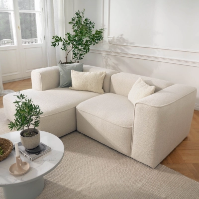 Kleines modulares Ecksofa 220x160 cm Luss beige boucle| MONONI.PL