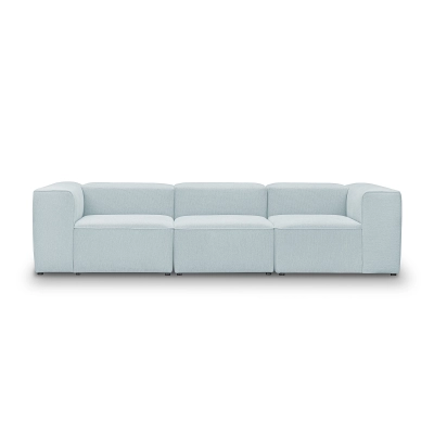 Bequemes modulares Sofa 330x100 cm Luss hellblau I MONONI.PL