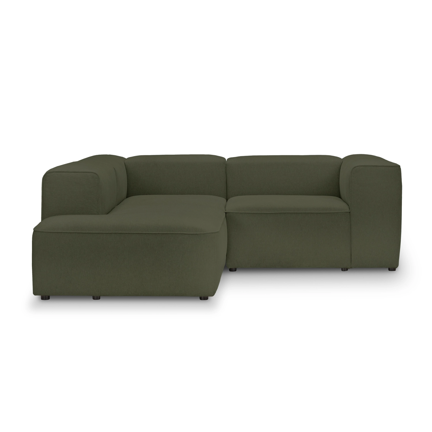 Mały narożnik 2 osobowy 210x210 cm Luss oliwkowy szenil I MONONI.PL