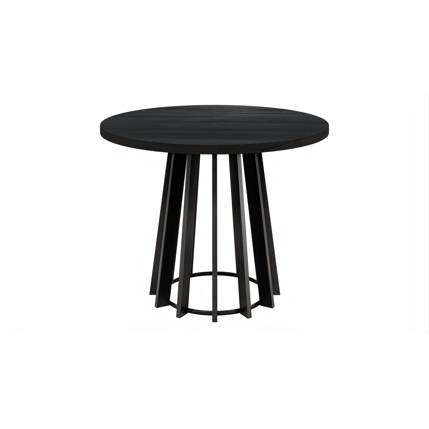 Kava stół okrągły fi 100 cm z drewnianym blatem na metalowej kolumnie