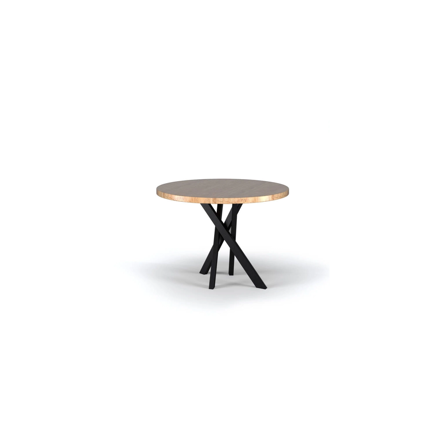 Ivi stół okrągły fi 100 cm dąb naturalny na metalowej kolumnie