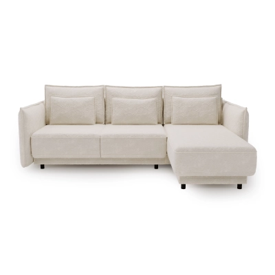 Ecksofa 247x187 mit Schlaffunktion Lorena boucle creme |MONI.PL
