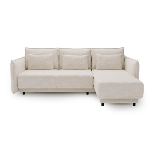 Narożnik 247x187 z funkcją spania Lorena boucle śmietankowy |MONONI.PL