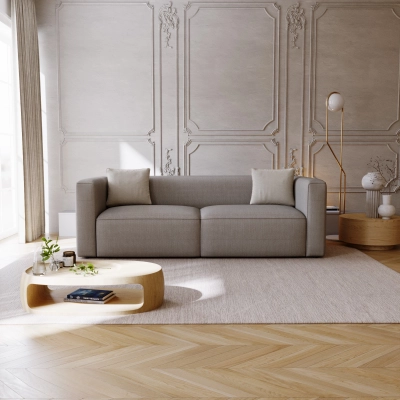 Nowoczesna sofa z funkcją spania Luss 224x102 kawowa I MONONI.PL