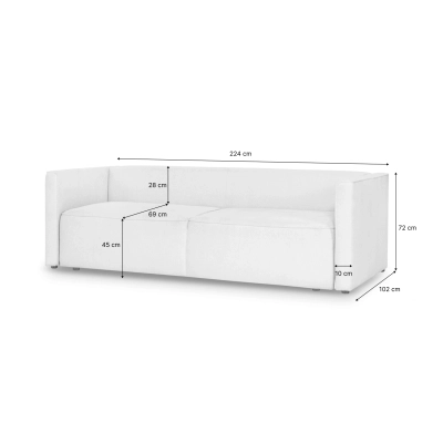 Nowoczesna sofa z funkcją spania Luss 224x102 kawowa I MONONI.PL