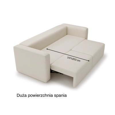 Nowoczesna sofa z funkcją spania Luss 242x102 beżowa I MONONI.PL