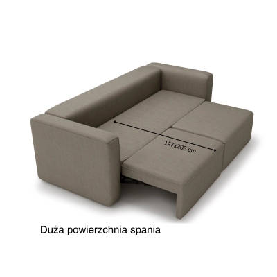 Nowoczesna sofa z funkcją spania Luss 224x102 kawowa I MONONI.PL