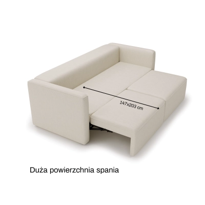 Nowoczesna sofa z funkcją spania Luss 224x102 beż I MONONI.PL