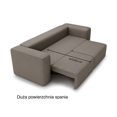 Nowoczesna sofa z funkcją spania Luss 266x102 kawowa I MONONI.PL