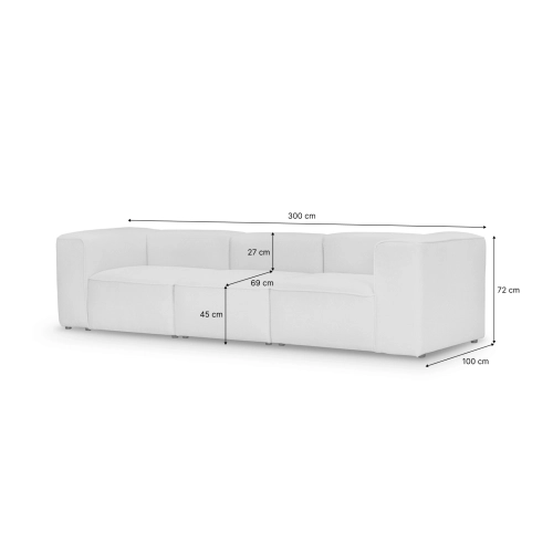 Sofa modułowa 3 osobowa 300x100 cm Luss beżowa szenil I MONONI.PL