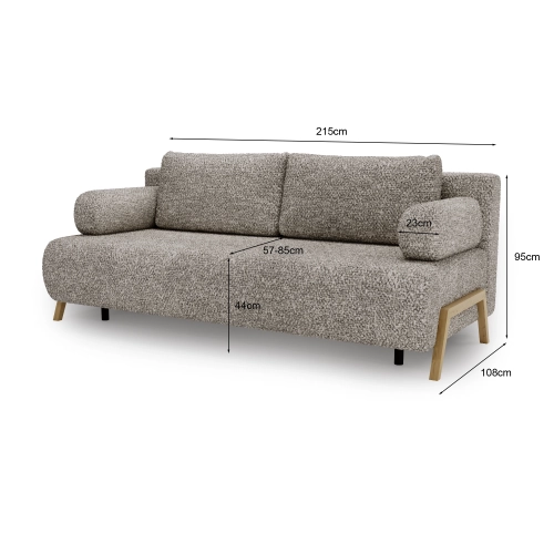 Sofa mit Schlaffunktion Chillo 215x105 beige boucle | MONONI.PL