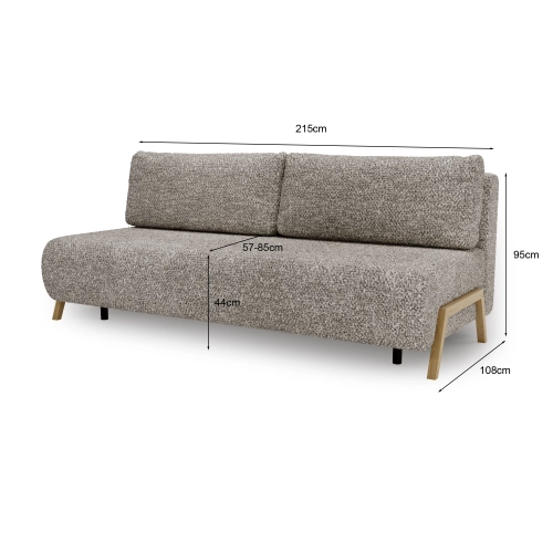 Sofa z funkcją spania Chillo 215x105 śmietankowy beż | MONONI.PL