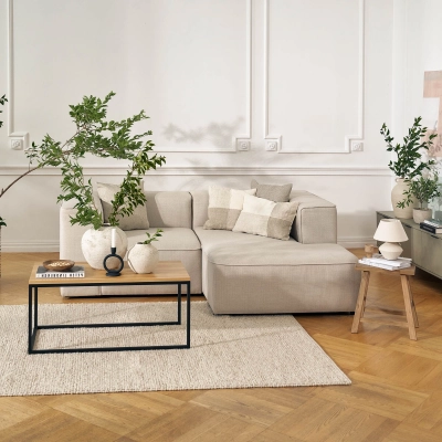 Ecksofa Luss 220x160 cm Luss hellgrau kariert| MONONI.PL