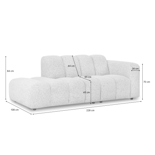 Sofa modułowa Bliss 228x108 cm plecionka melanż | MONONI.PL