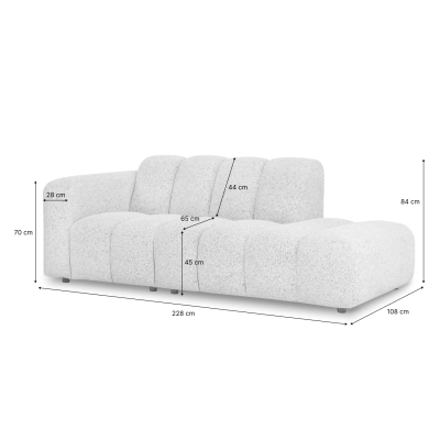 Sofa modułowa Bliss 228x108 cm plecionka melanż | MONONI.PL