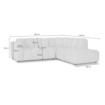 Modulares Ecksofa 262x238 cm Bliss beige Chenille MONONI.PL