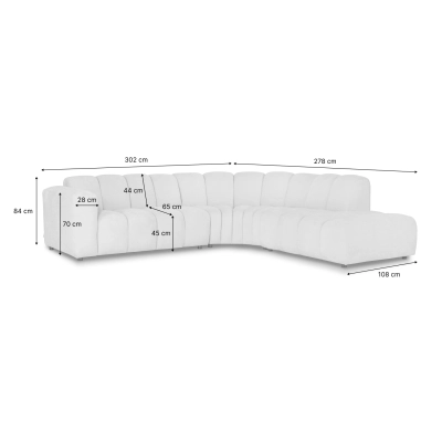 Narożnik modułowy 5 osobowy 302x278 cm Bliss beżowy szenil | MONONI.PL