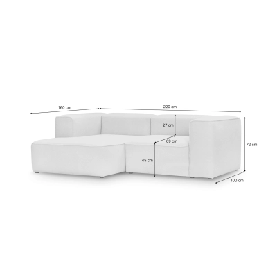 Modulares Ecksofa 220x160 cm Luss hellbeige boucle| MONONI.PL